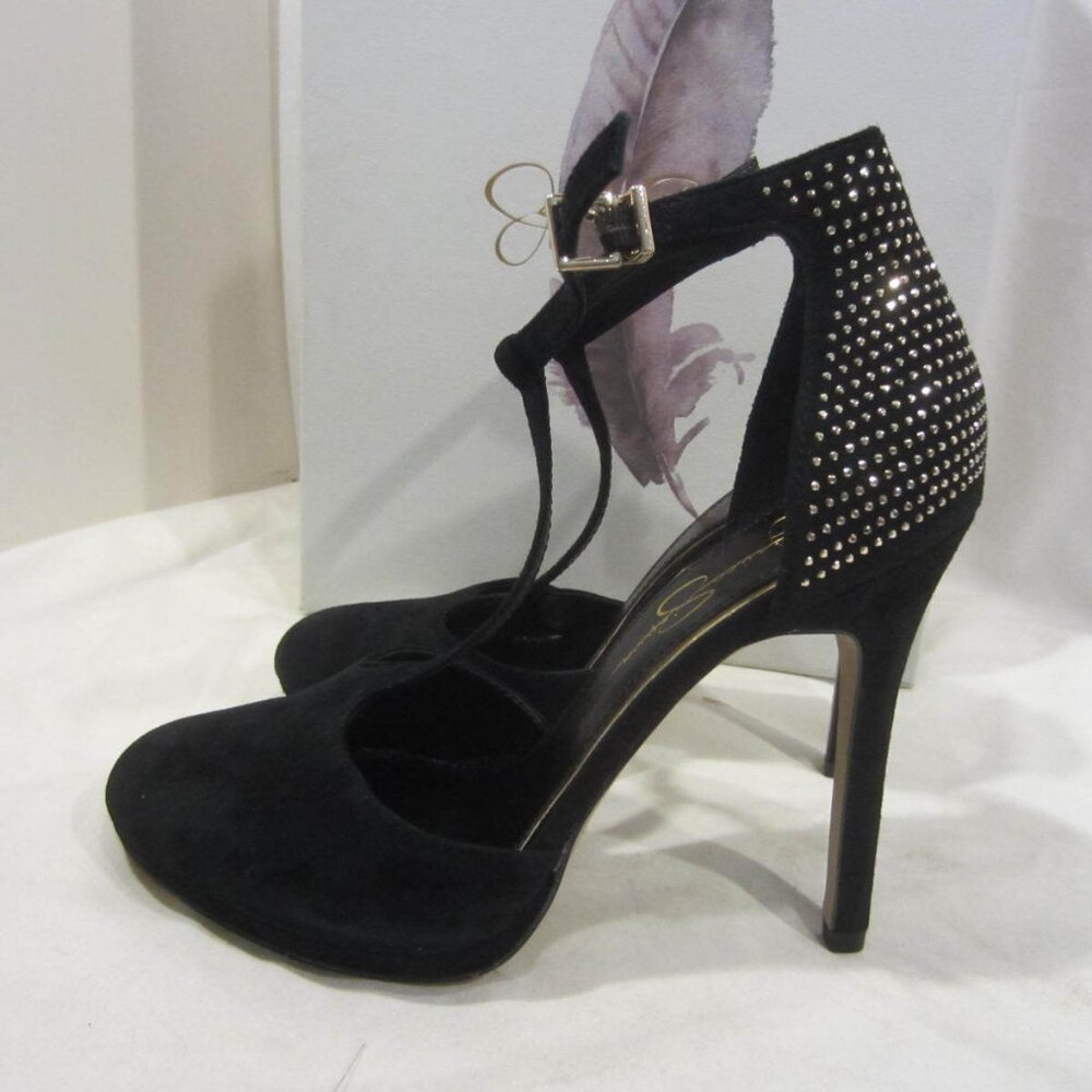 Jessica Simpson Black Heels with Gold Accents - Picture 5 of 9